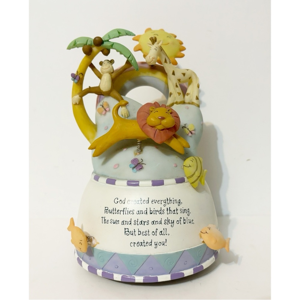 Roman Baby God Created Everything Baby Musical with Animals  6-1/2-Inch VINTAGE
